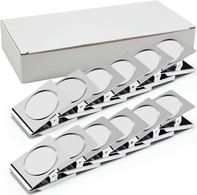 Magnetic Clips, 2.12 inches Heavy Duty Metal Magnet Clips for Hanging, 12 Pack Extra Strong Large Magnetic Clips for Whiteboard, Classroom, Office, Refrigerator