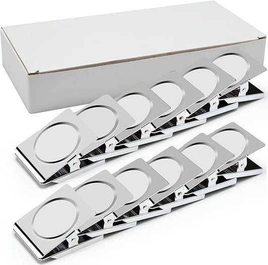 Magnetic Clips, 2.12 inches Heavy Duty Metal Magnet Clips for Hanging, 12 Pack Extra Strong Large Magnetic Clips for Whiteboard, Classroom, Office, Refrigerator