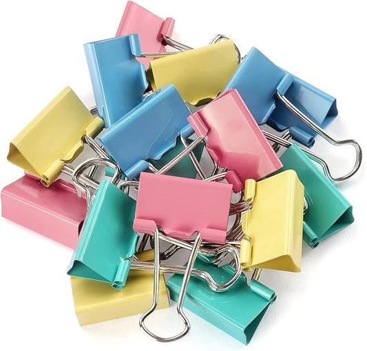 ZZTX Extra Large Binder Clips Paper Clamps Clips Assorted Color, 2.0 Inches, 12 Pieces