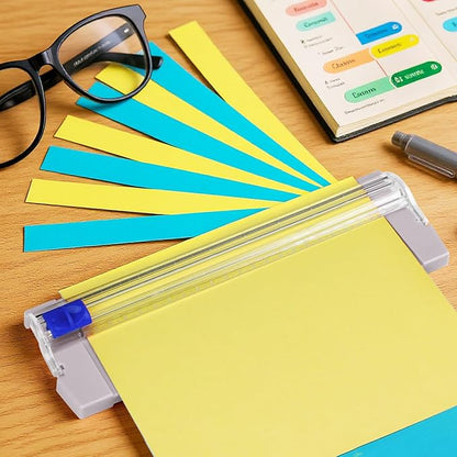 Mini Paper Cutter, Straight Small Paper Trimmer with Side Ruler for Scrapbooking Craft, Paper, Coupon, Label, Cardstock
