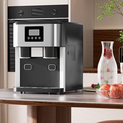 3-in-1 Bottleless Water Cooler with Ice Maker&Crusher, Water Dispenser with 40lbs /24H, Water Tank Capacity 1.8L, 3 Size Bullet Cube, Ideal for Home, Office, RV, Party