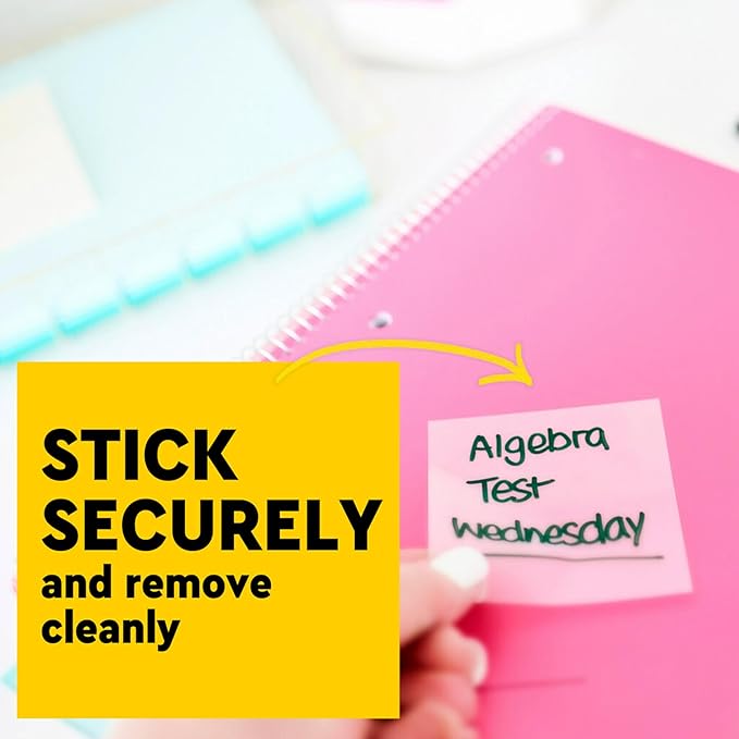 Post-it Transparent Sticky Notes, 3x3 in, 12 Pads/Pack, 36 Sheets/Pad, Sticks Securely and Removes Cleanly