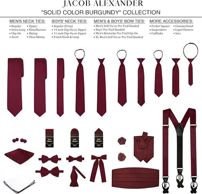 Jacob Alexander Solid Color Mens Tie - Soft-lined Necktie - Timeless Formal Look for Weddings and Business - (Regular Size)