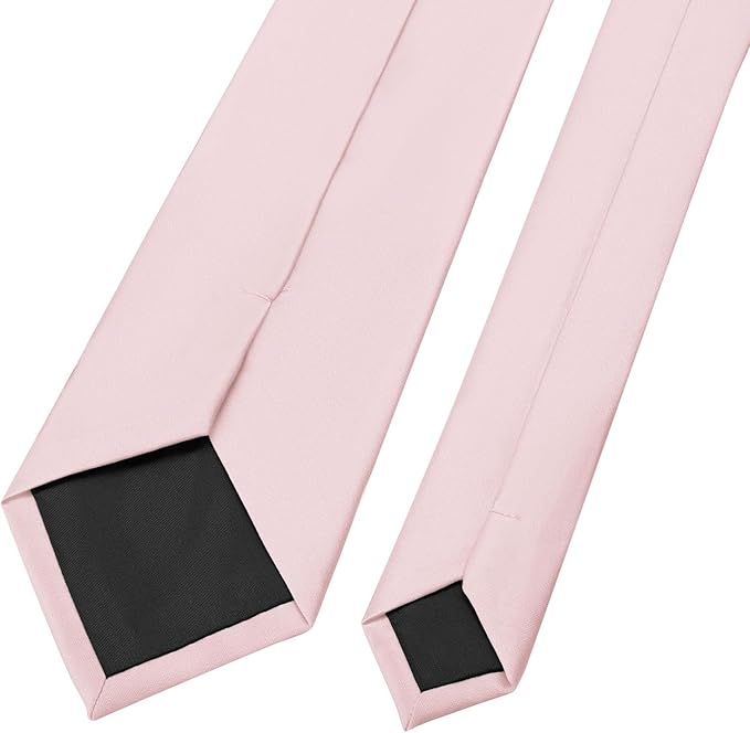 KOOELLE Men's Ties Solid Pure Color Plain Neckties Formal Black Ties For Men