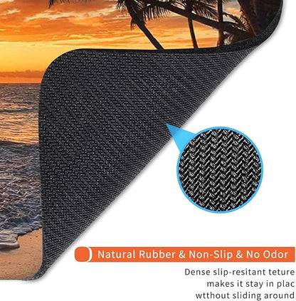 Square Mouse Pad Beach Sunset, Personalized Premium-Textured Custom Mouse Mat Design, Washable Mousepad Cloth, Non-Slip Rubber Base Computer Mouse Pads for Wireless Mouse