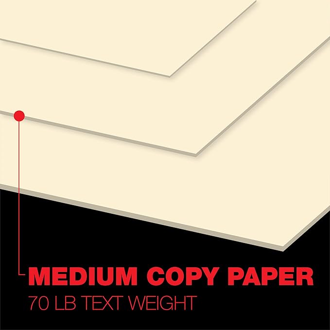 Accent Opaque Cream Printer Paper, 8.5” x 11” 28lb Bond/70lb Text Copy Paper – 500 Sheets (1 Ream) – Premium Computer Paper with Smooth Finish – 97 Bright, 104gsm – Warm White Copy Paper – 188176R