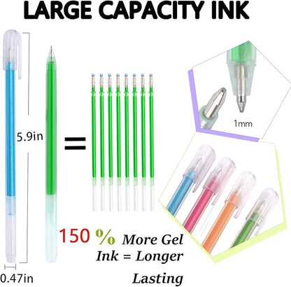 144 Colored Gel Pens, Glitter Neon Metallic Pastel Morandi Pens with Carrying Case with 150% More Ink for Adults Coloring Books Drawing Doodling Crafts Scrapbooks Bullet Journaling