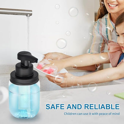 12 oz Automatic Touchless Glass Soap Dispenser, Rechargeable Hands Free Liquid Mason Jar Soap Dispenser with Electric Sensor Pump, Refillable Lotion Bottle for Bathroom Kitchen Dishwashing Countertop