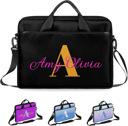 Custom-Laptop-Bag 15 Inch with Name Photo Personalized-Computer-Shoulder-Case Briefcases for Women Men Business