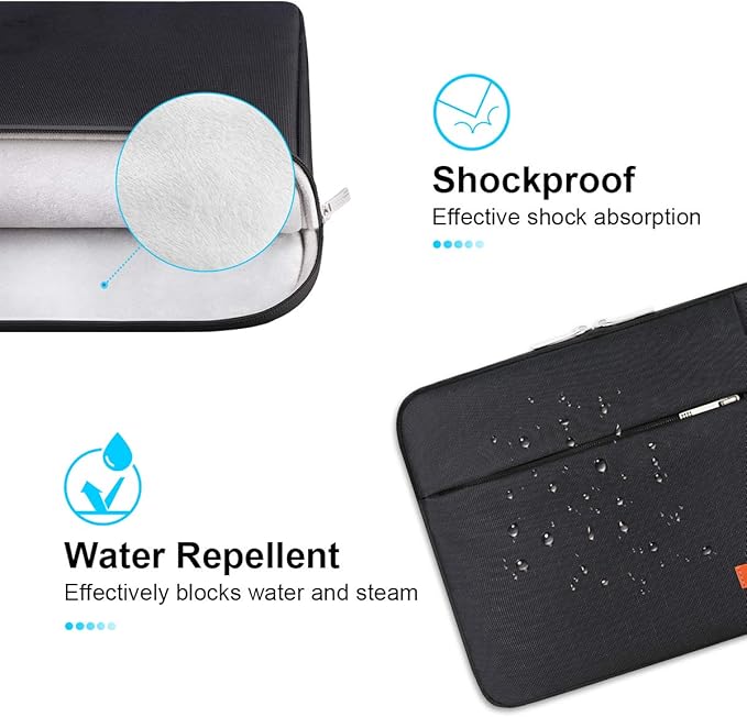 Lacdo Laptop Sleeve Case for 15 inch New MacBook Air M4 A3241 2025, M3 A3114, M2 A2941 2024-2023, 15 inch MacBook Pro A1990 A1707, Dell XPS 15 Plus Computer Case Bag with Accessory Pocket, Black
