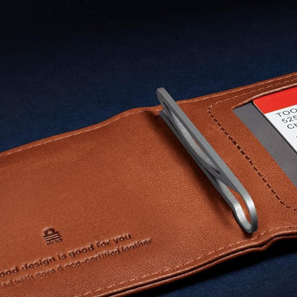 Distil Union Wally Bifold 5.0 Premium RFID Wallet with Titanium Money Clip - Slim Bifold Wallet for Men, Full Grain Leather, Minimalist RFID Card Holder - Holds 14 Cards & 30 Bills - Brown