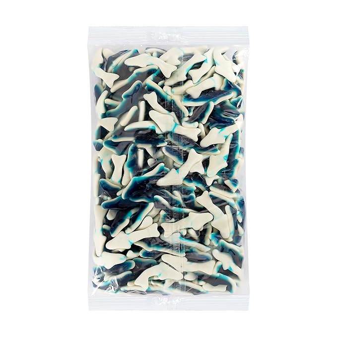 Kervan Candy Bebeto Blue Shark Gummies - Fruity, Soft & Sweet Gummy Candy Bulk for Kids, Gift Snacks and Parties - Big Party Size Bag Blue Sharks (5 lbs)