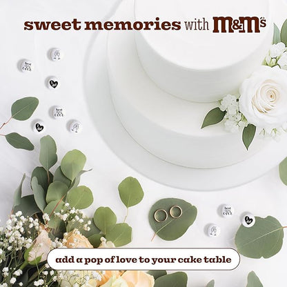 M&M’S WORLD Wedding Themed Milk Chocolate Candy - 5lbs Assorted Pre-designed Just Married, I Do Wedding Decoration White Wedding M&M'S Candy