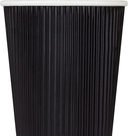 Karat 16oz Ripple Insulated Coffee Hot Cups [500 Count] Black Double Poly Lined Paper Hot Cup - Ideal for Hot Beverages, 90mm (C-KRC516B)