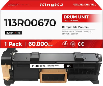 Phaser 5500 5550 Drum Cartridge High Capacity Black 1-Pack Replacement for Xerox 113R00670 Drum Unit Compatible with Xerox Phaser 5550 5500B 5500N 5500DN 5500DT 5500DX Laser Printer Image-Drum Copier