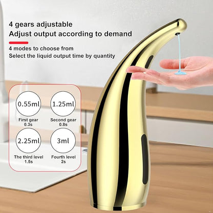 Automatic Soap Dispenser Touchless Modern Minimalist Magnetic Charging Infrared Inductio Kitchen and Bathroom Soap Pump 10oz/300ml Gold (Golden)