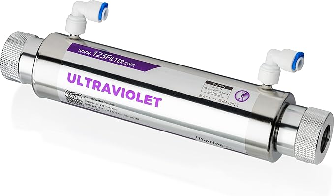 iSpring UVF11A UV Ultraviolet Light Water Filter with Smart Flow Control Switch 11W, 110V, 10-INCH