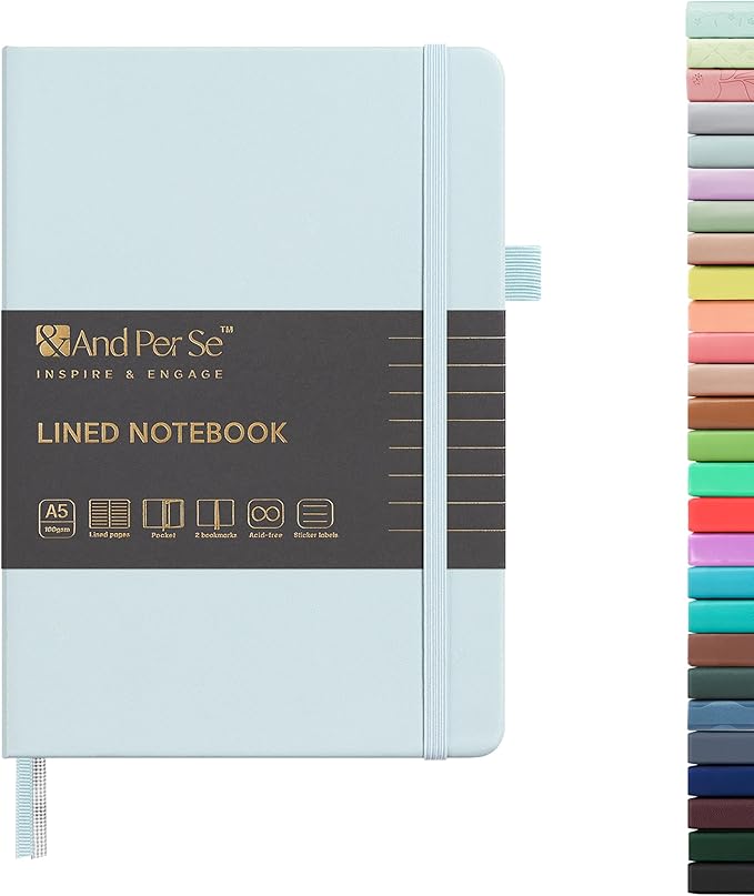 &And Per Se Lined Journal Notebook, 160 Pages, A5 5.7 x 8 inches College Ruled Thick Paper Notebook Journals  (1 Pack, Cyan)