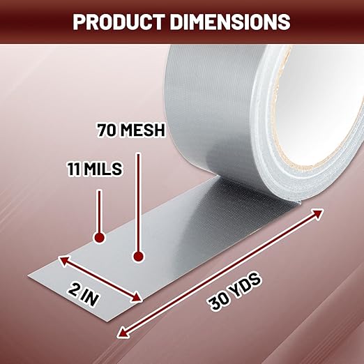 Duct Tape, 12 Roll Silver Tape, Multi Packing Tape, 30 Yards x 2 Inch Grey Tape, Heavy Duty Waterproof Duct Tape, Tear by Hand and No Residue, Bulk for Home Use, Repairs and Office Supplies