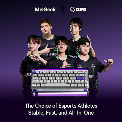MelGeek MADE68 Pro Wired Keyboard, Hall Effect Magnetic Switch Gaming Keyboard, 65% Compact Rapid Trigger, Hot-Swappable, RGB Snap Tap & Adjustable Actuation, Online HIVE Custom (Purple)
