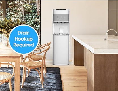 Self Cleaning Bottleless Water Cooler Dispenser with 4 Stage Water Filter 3 Temperature Settings Silver