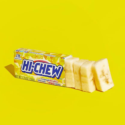 HI-CHEW Banana Sticks, 15-Pack, Soft & Chewy Candy, 1.76oz Each, Bulk Candy Individually Wrapped - Made with Immensely Juicy Fruity Flavors