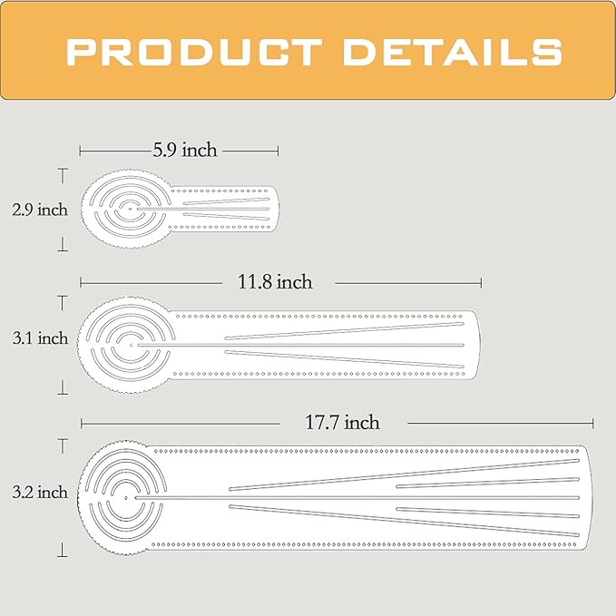3-in-1 Mandala Ruler Tool with Holes, Mandala Dot Art Circle Maker, Compass Protractor Straight Ruler for Dot Art Geometric Mandala Pattern Design, Small Size (15cm/6")