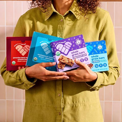 All In Snack Bars Peruvian Dark Chocolate & Peanut Butter - Healthy Snack for Adults and Kids - Gluten Free - Organic - Non-GMO (6 Pack)