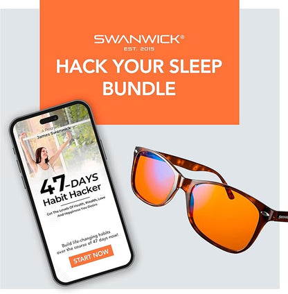 CLASSIC DAY & NIGHT MAGNETIC SNAP-ON SET - Premium Blue Light Blocking Glasses, Clear Lens, Block Blue Light from Gaming PC, Smartphone w/FREE $497 Training Course (Black, Regular)