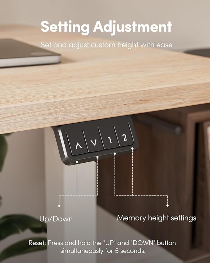 FEZIBO Electric Standing Desk Adjustable Height, 48 x 24 Inch Sit and Stand, Home Office Desk, Ergonomic Workstation Computer Desk, Maple