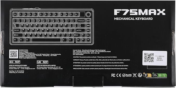 EPOMAKER X Aula F75 MAX Wireless Mechanical Keyboard with TFT Screen and Knob, Gasket Gaming Keyboard in 75% Layout, Hot Swappable, RGB Backlight, for PC/Mac/Linux (Blue&White&Purple)