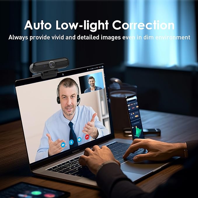saylas 2K Webcam with Microphone, FHD Streaming Camera with 2K/1080P, 78°FOV, Privacy Cover, Plug & Play USB Web Cam, Autofocus, Webcam for PC, Computer Web Camera for Laptop, Desktop, Mac