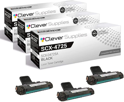 CS Replacement Toner Cartridge Compatible with Samsung SCX-4725 SCX-D4725A Black SCX-4725, SCX-4725ELS, SCX-4725F, SCX-4725FN 3 Pack