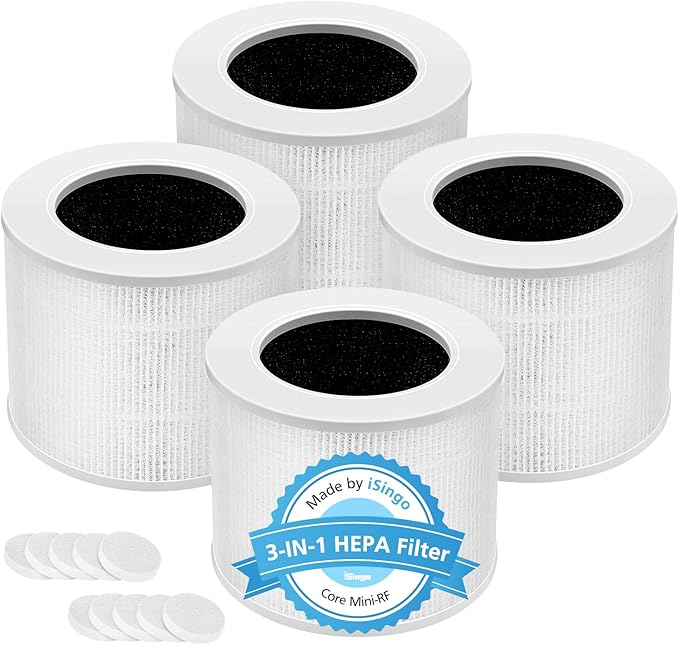 4 Pack Core Mini Replacement Filter for LEVOIT Core Mini-P Air Purifiers, 3-in-1 Core Mini-RF Filter Replacement
