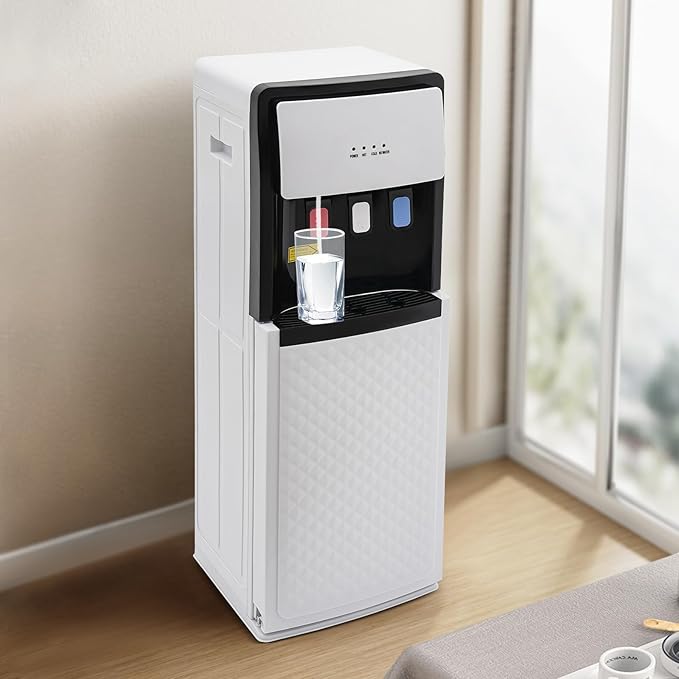 Water Coolers Water Dispenser Cold Hot Dispenser, Modern Powerful Electric Water Cooler Dispenser Bottom Loading for Home, Office, Gyms (White Bottom Load)