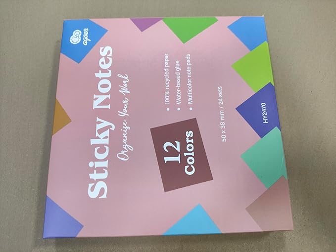 2400 pcs Small Sticky Notes,2 x 1.5 Colored Notes Pads,24 Pack Bright Colors Self-Stick Notes,Super Adhesive Sticky Notes,Mini Post Stickies for Office Home School (12 Colours)
