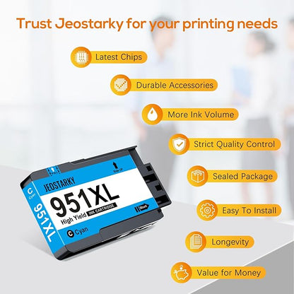 950XL 951XL Ink Cartridges Combo Pack Replacement for HP 950 951 / 950XL 951XL, Compatible with HP OfficeJet Pro 8600 8610 8620 8630 8640 8660 251DW 276DW –High Yield 4-Pack