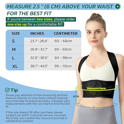 Posture Corrector for Women - Lightweight and Breathable Back Brace for Pain Relief, Rounded Shoulders and Hunchback, Compact & Portable with Fashionable Design, Invisible Under Clothes Black S