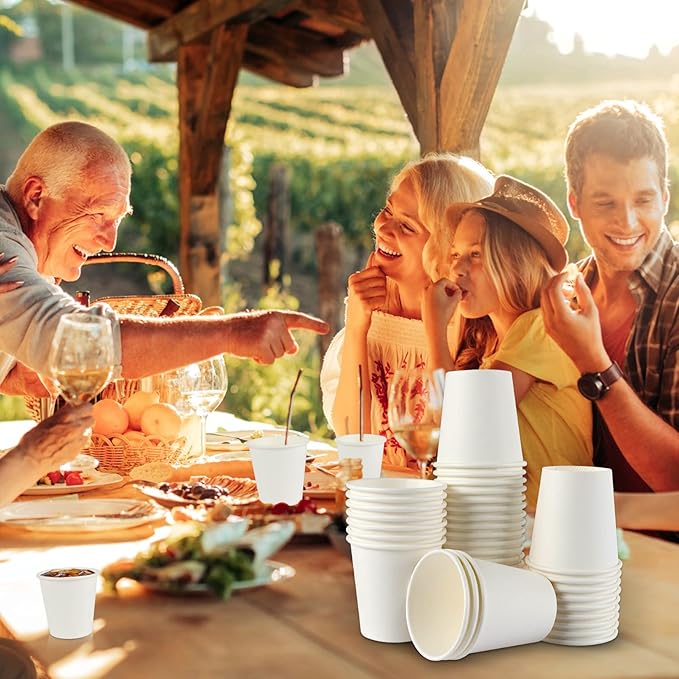 Yes!Fresh Disposable Paper Hot Coffee Cups for Office,Parties,Home,Travel,without Lids(White 3 oz 500 count)