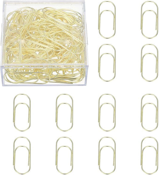 PATIKIL 100 Pcs Paper Clip, 2inch Non-Skid Metal Paper Clamp Clips Large for Office Supplies Craft Scrapbook Document Note Sorting, Electroplating, Gold