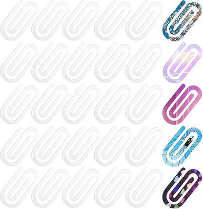 30 Pack Sublimation Blanks Acrylic Paper Clips,4" x 2" Paper Clips Clear for Heat Transfer DIY Design, School Classroom Stationery Office, Home Gift Crafts Supplies (4x2inch (30Pcs))