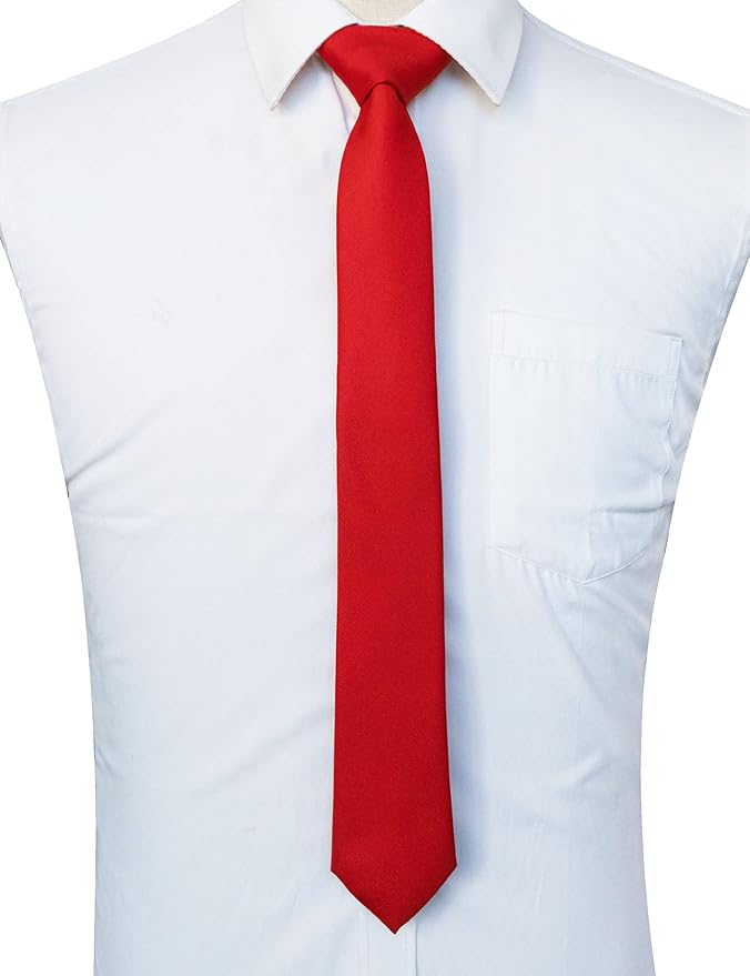 RBOCOTT 2.4“ Solid Color Skinny Tie Business Wedding Necktie for Men(6cm)