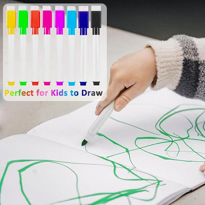 Beieverluck 200 Pieces Magnetic Dry Erase Markers with Eraser Cap Whiteboard Erase Markers Bulk Dry Erase Pens for Kids Teachers Office School Supplies,8Colors