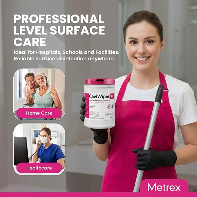 Metrex CaviWipes 2.0 Surface Disinfectant Towelettes – Durable Non-Woven Disinfecting Wipes for Hard, Non-Porous Surfaces in Healthcare & Clinical Setting – 160 Wipes per Canister (Pack of 1)