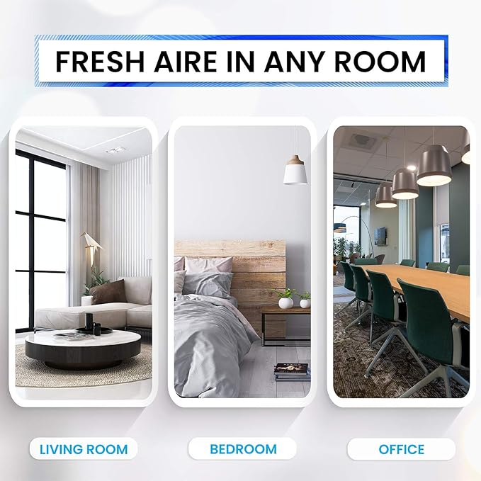 Bluonics Fresh Aire Water Air Washer, Air Revitalizer & Freshener with Night Light 7 LED Changing Colors & White Noise
