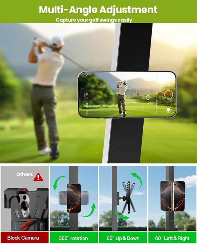 Mens Valentines Day Gifts for Husband, Magnetic Golf Cart Phone Holder Mount, Golf Gifts for Men Dad Golfers, 360° Rotation Golf Accessories for Mens Gifts for Birthday Anniversary Valentine's Day