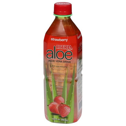 Iberia Aloe Vera Juice Drink, Strawberry,16.9 Fl Oz (Pack of 8)