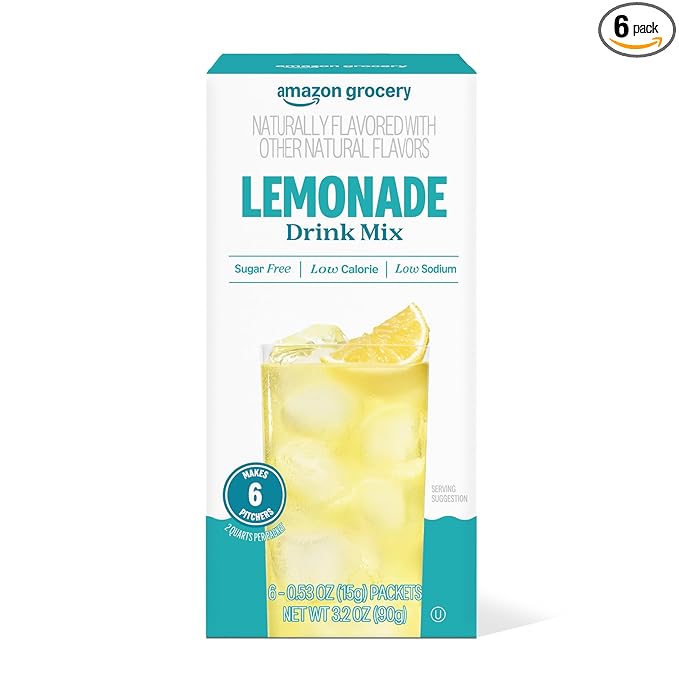 Amazon Grocery, Lemonade Drink Mix Singles, 0.53 Oz (Previously Happy Belly, Packaging May Vary)