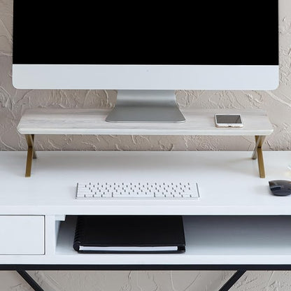 Anji Mountain Wooden Monitor Stand - Elegant Monitor Riser, Perfect Monitor Stand for Desk Organization, Durable Wood Construction monitor stands, Enhances Ergonomics and Workspace Efficiency,Walnut