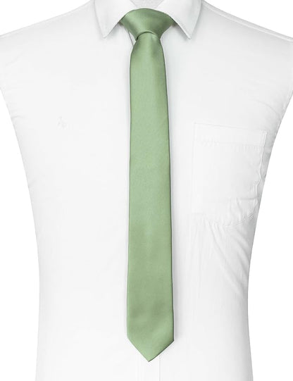 RBOCOTT 2.4“ Solid Color Skinny Tie Business Wedding Necktie for Men(6cm)